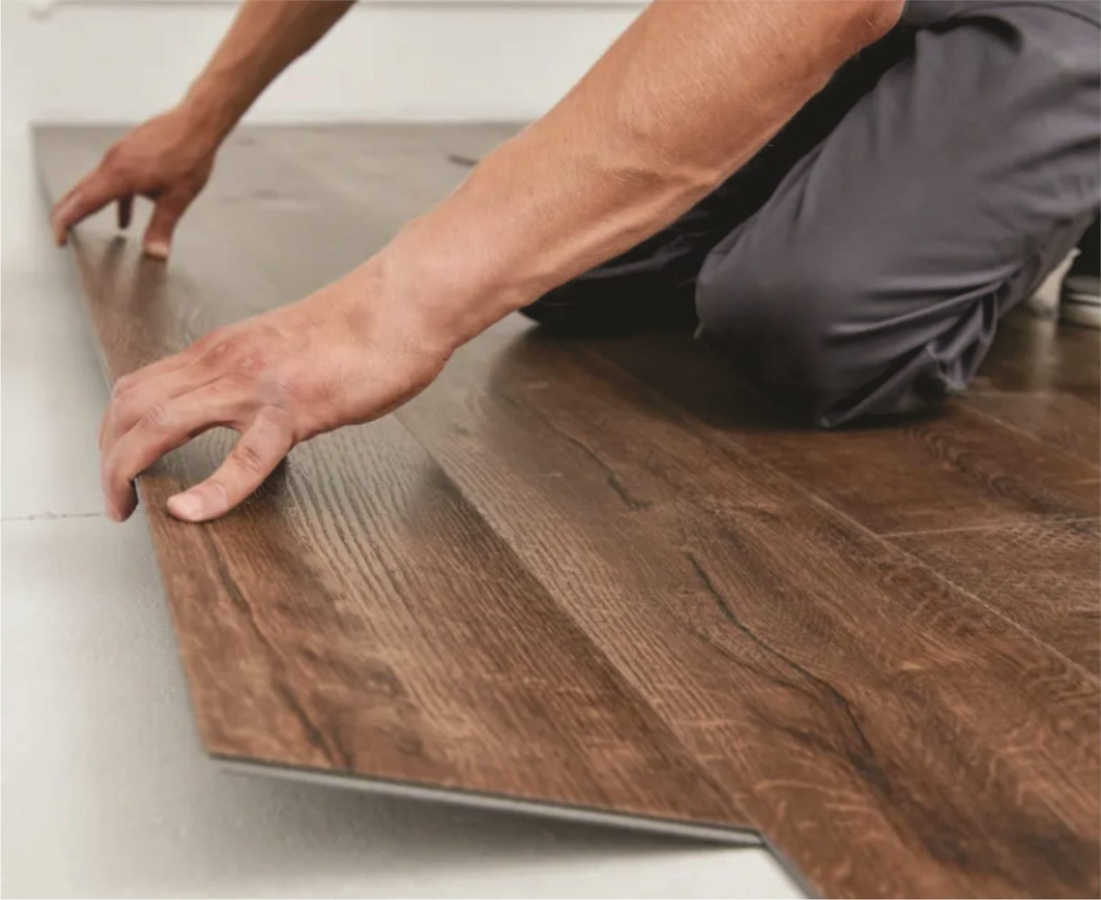 Installed vinyl flooring
